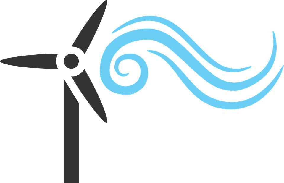 Wind Turbineand Swirls Icon PNG