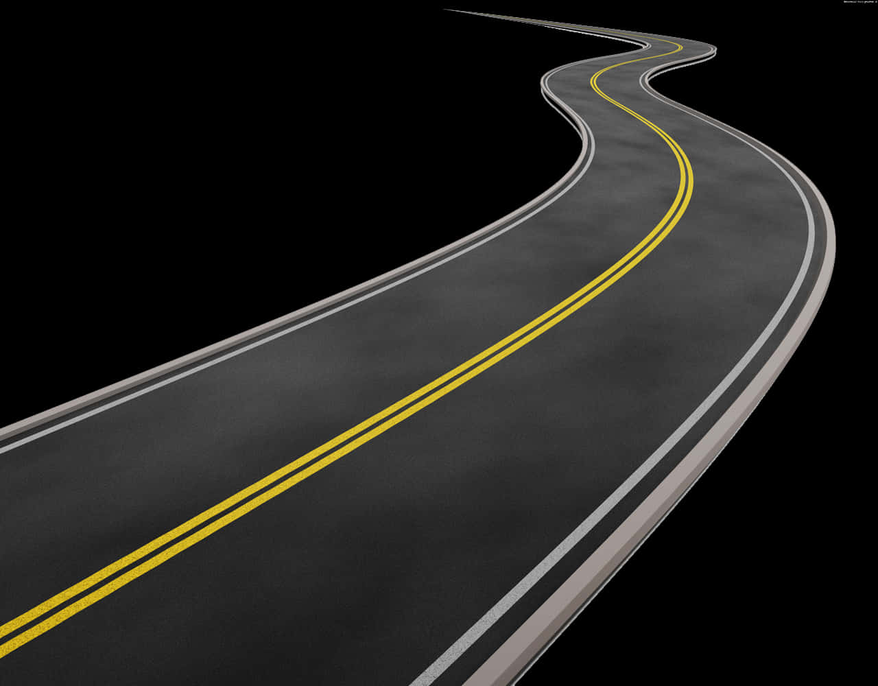 Winding Road Black Background PNG