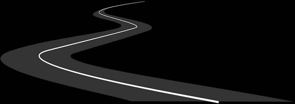 Winding Road Black Background PNG