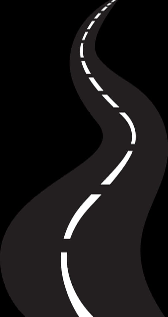Winding Road Clipart Black Background PNG