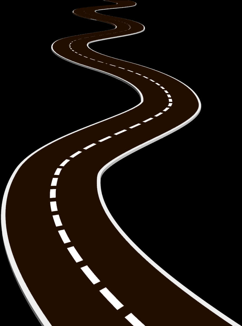 Winding Road Clipart Dark Background PNG