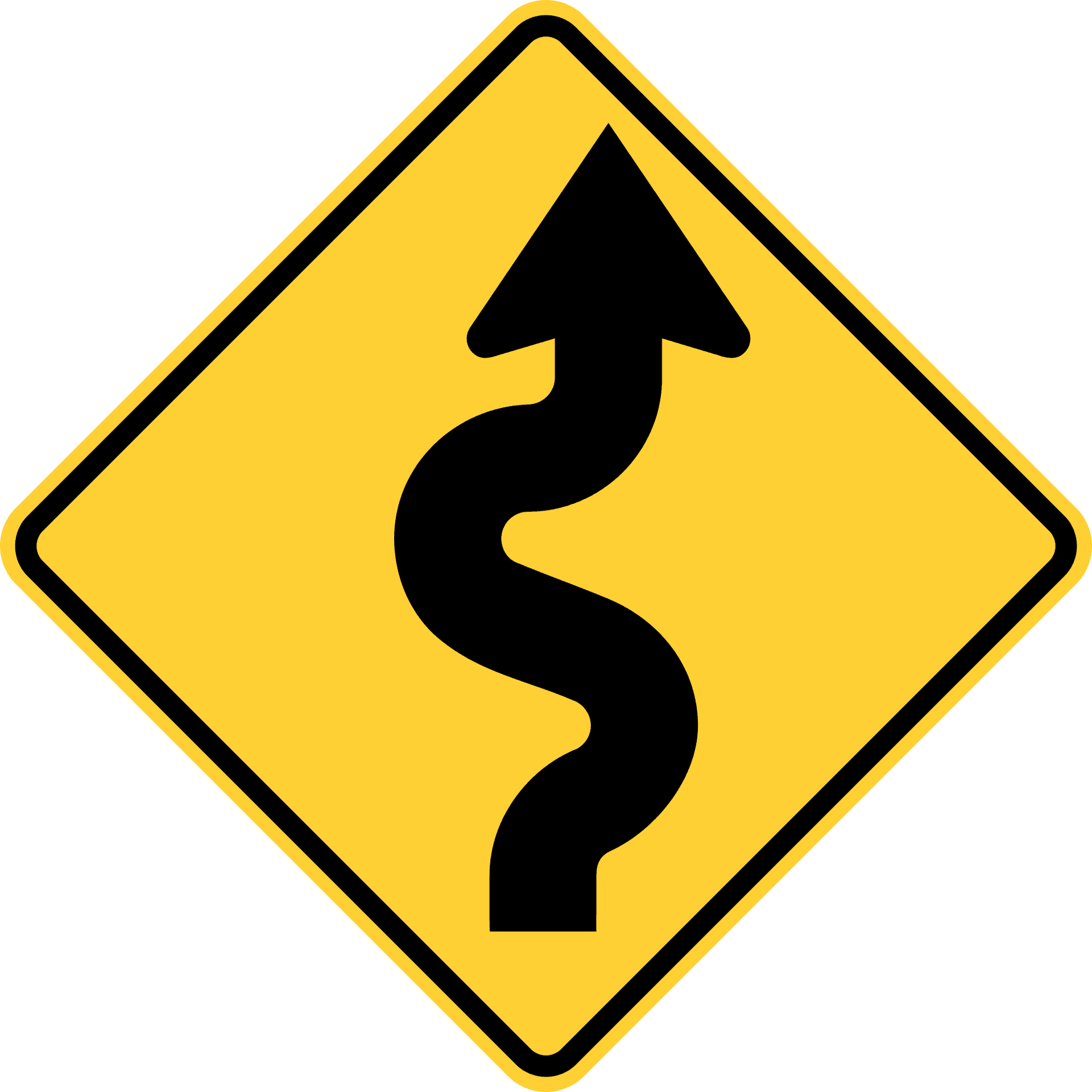 Winding_ Road_ Sign PNG