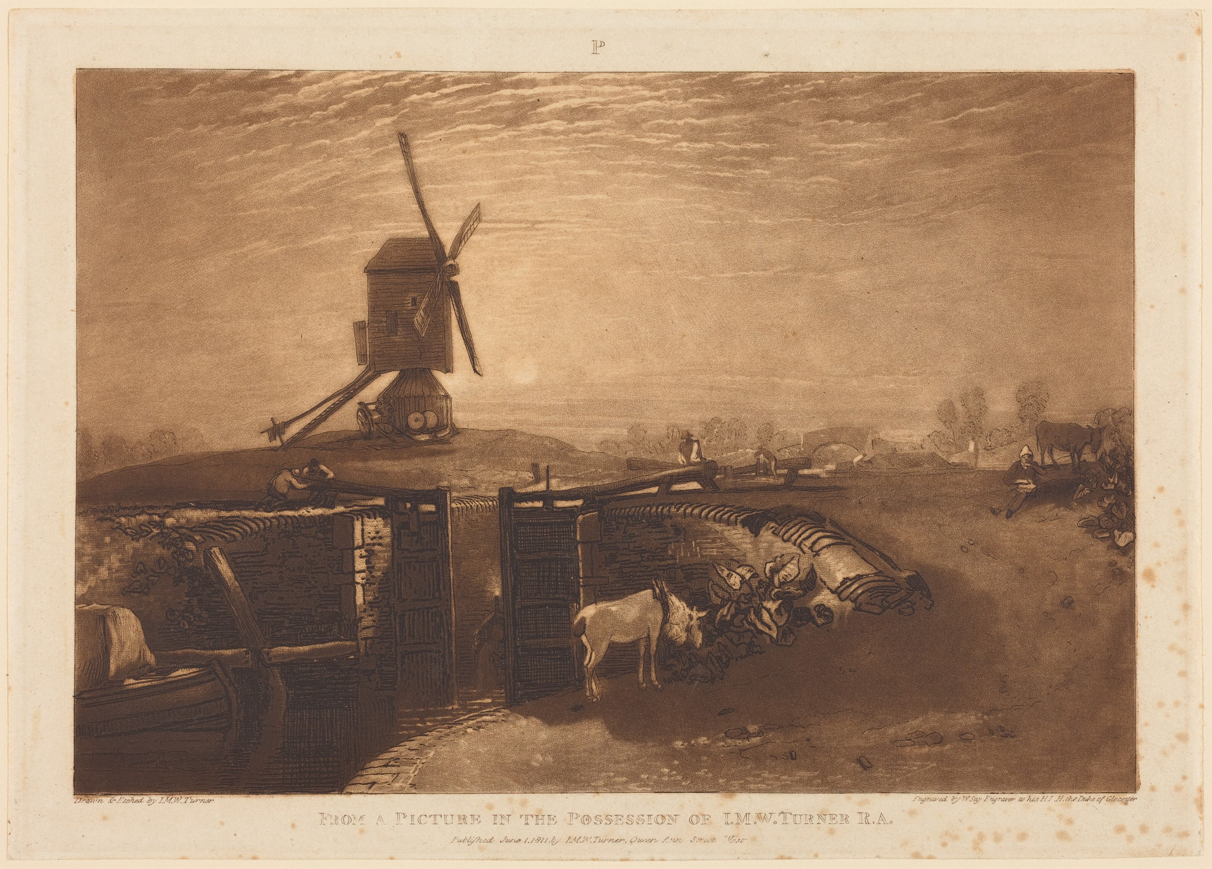 Windmill and Lock Wallpaper