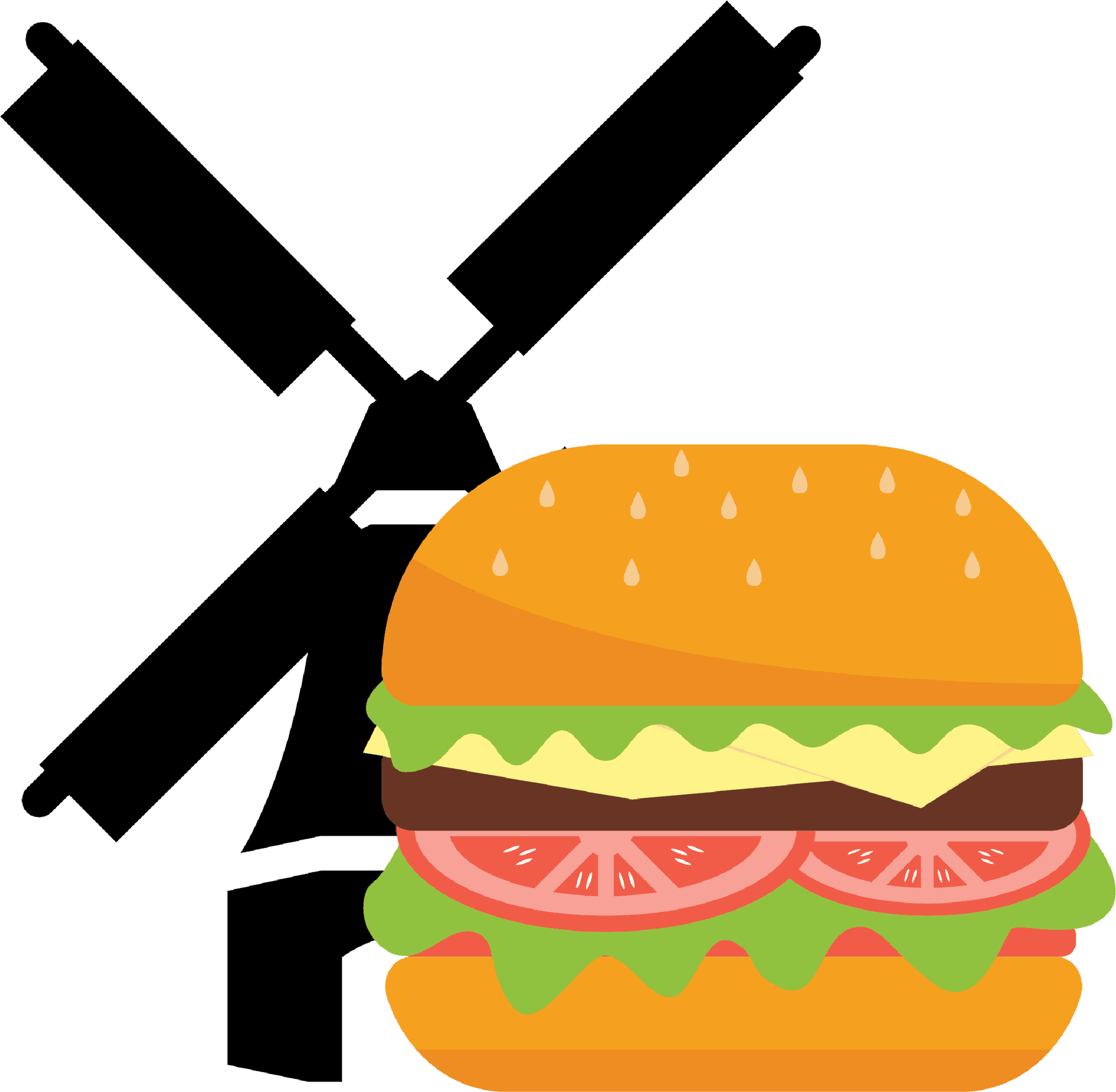 Windmill Hamburger Graphic PNG