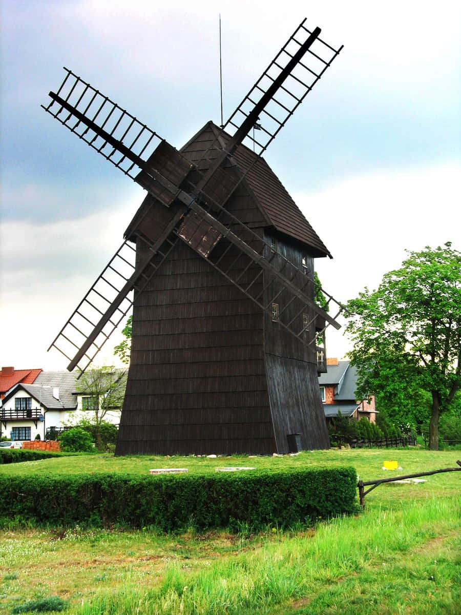 A Large Black Windmill