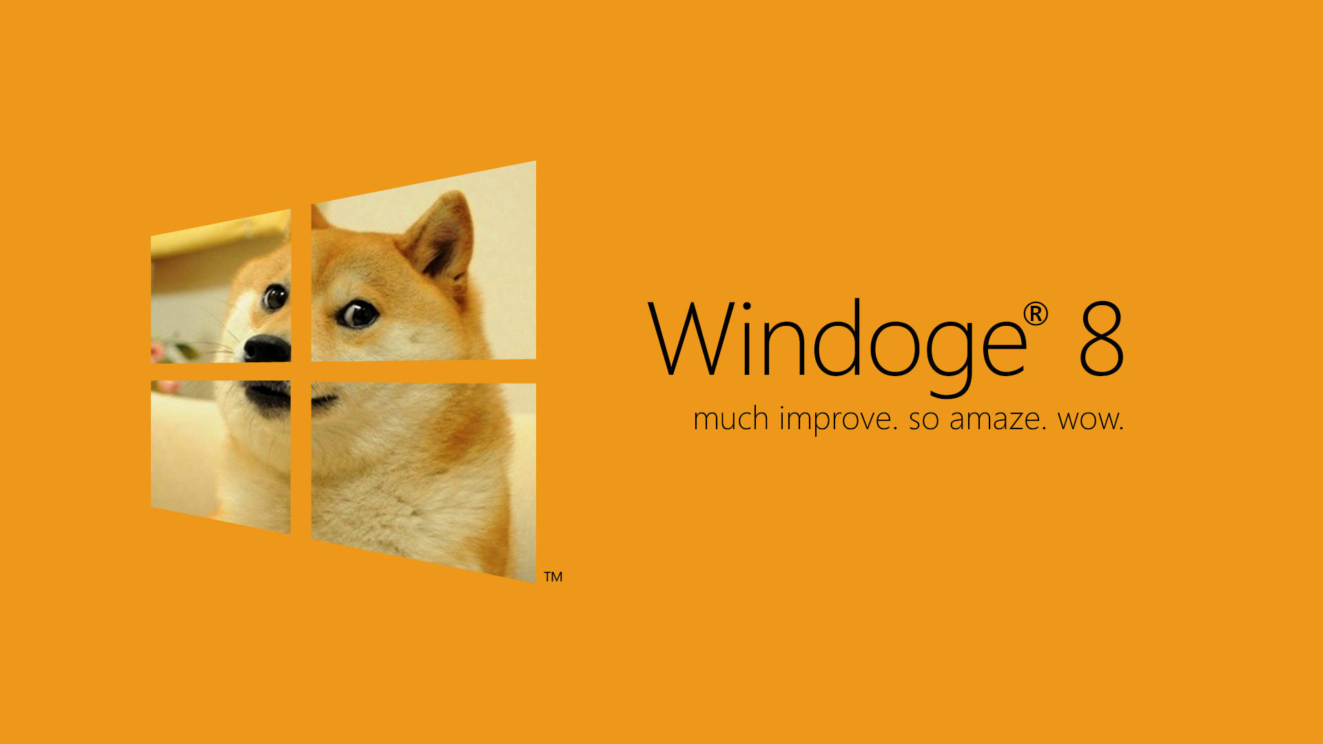Windoge doge dank meme parody of Windows wallpaper.