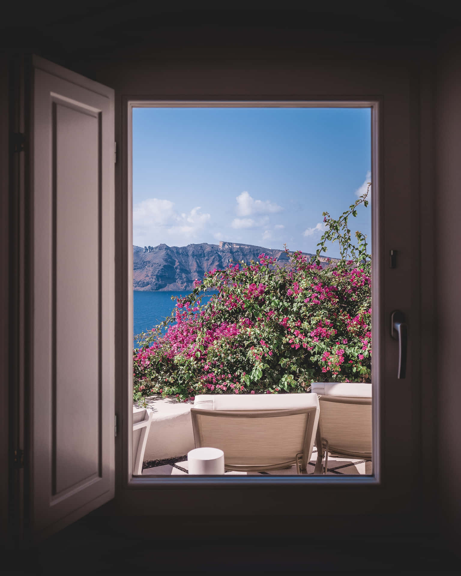 Window Overlooking Mountain Wallpaper