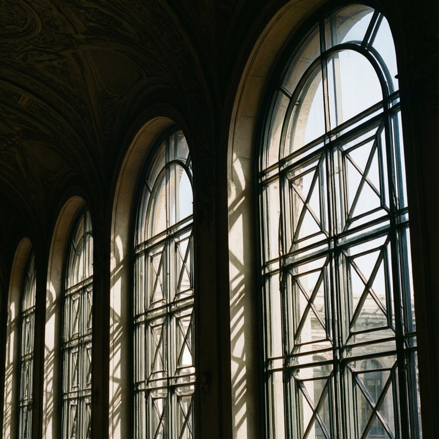 Abstract geometrisch patroon van ramen op Palacio Salvo.