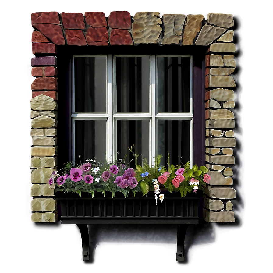 Window With Flower Box Png Hlr PNG