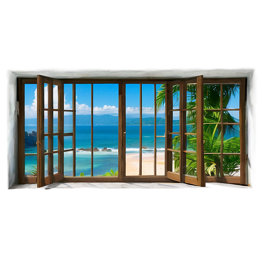 Window With Ocean View Png 05042024 PNG