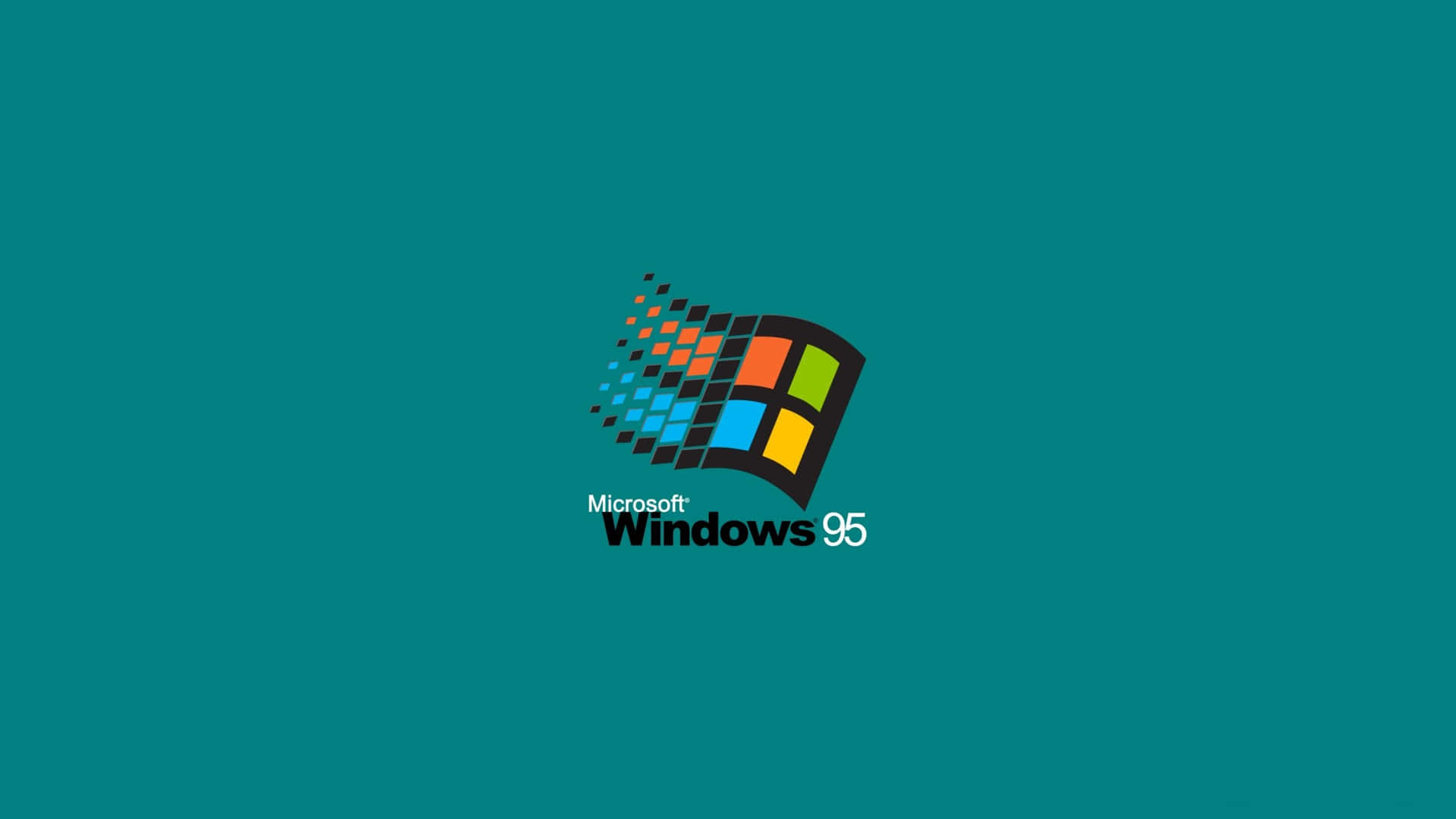 Logotipoantiguo En Color Verde Azulado De Windows 1 Fondo de pantalla