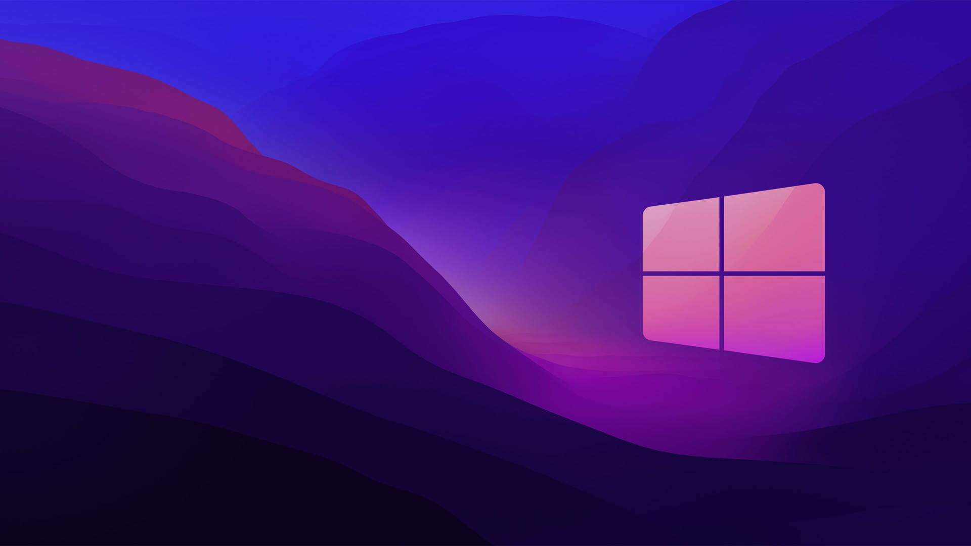 Windows 10 Purple Gradient Mountains Wallpaper