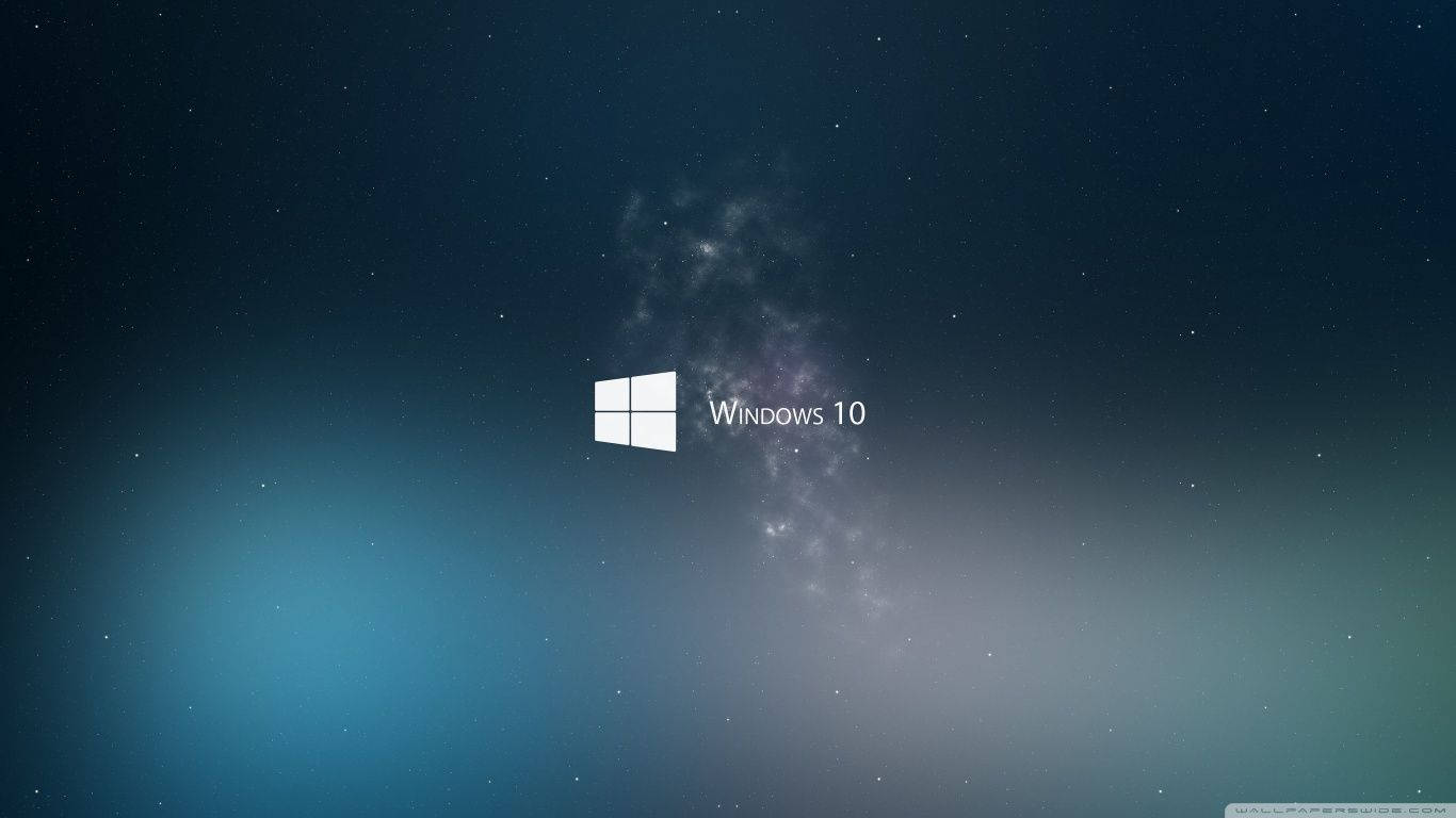 Microsoft’s Windows 10 logo in a blue backdrop Wallpaper