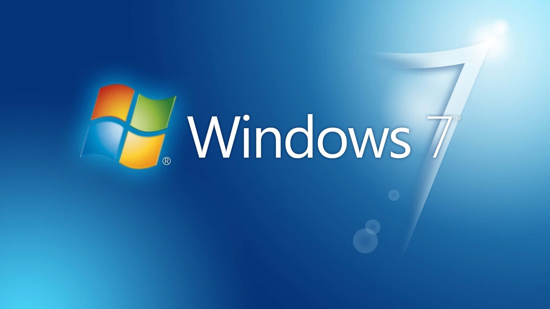 Windows7-logotyp På En Blå Bakgrund