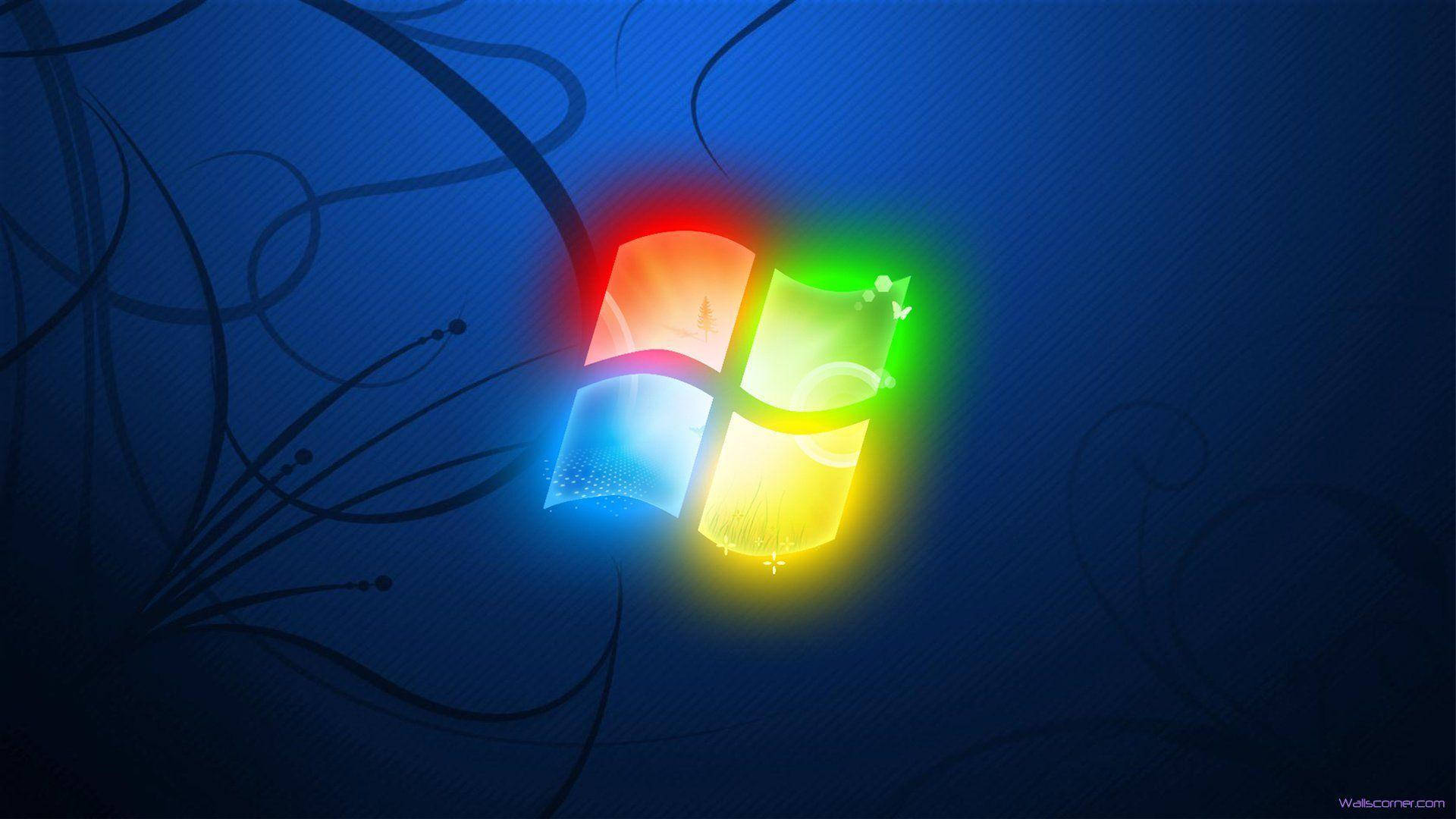 Windows 7 Logo In Neon