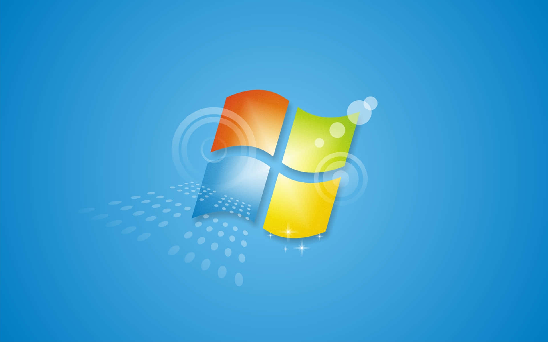 Microsoft Windows 7 Logo Tapet: Se et klart 3-D Microsoft Windows 7 logo på dette tapet.