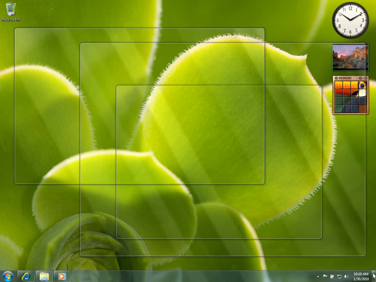 Windows 7 Desktop with Personalized Wallpaper