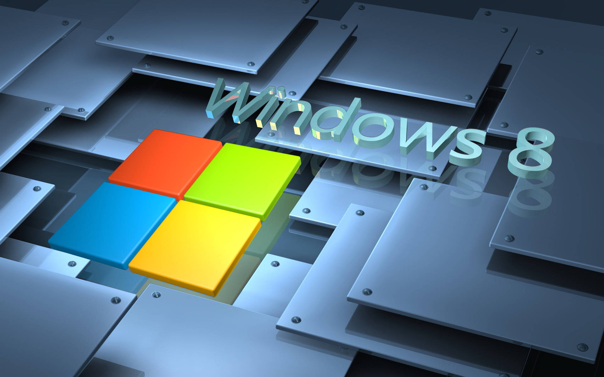Sfondodi Windows 8 Con Piastrelle In Acciaio Sfondo