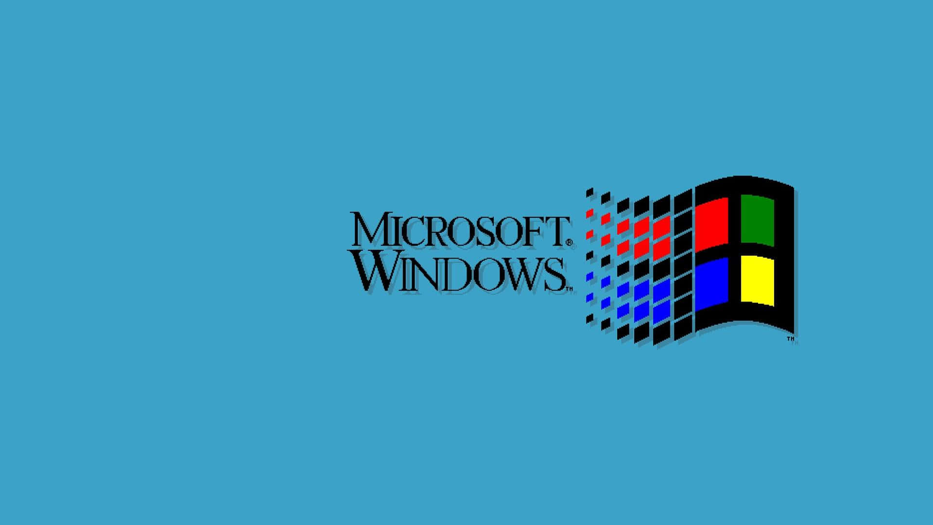 Microsoft Windows logo på en blå baggrund