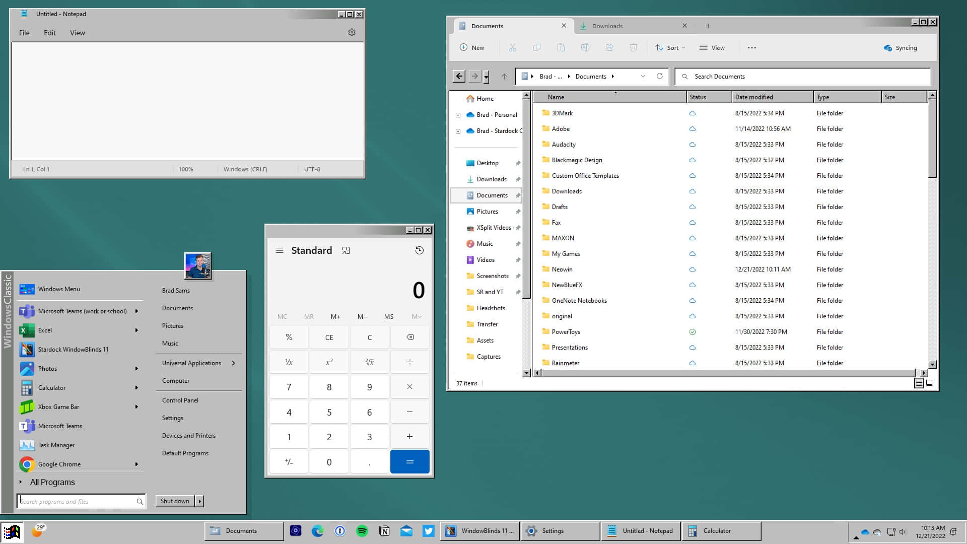 Windows10 Skrivbord Med Olika Ikoner Och Inställningar.