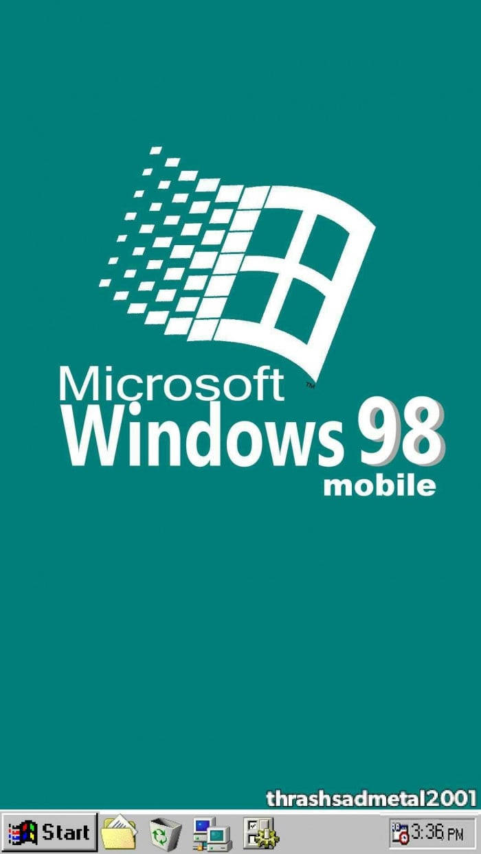 Microsoftwindows 98 Mobillogo. Wallpaper