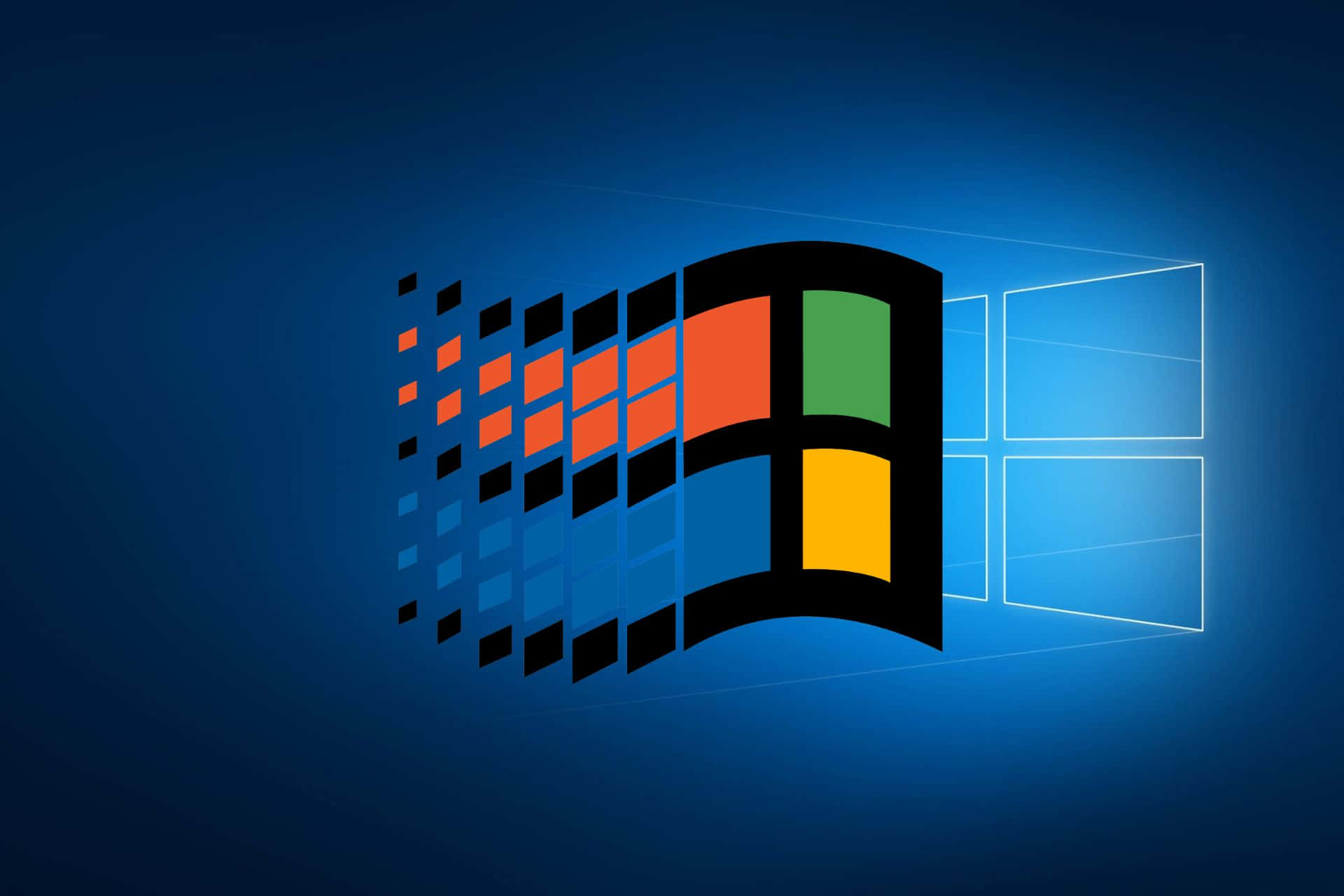 Windows Logo On A Blue Background