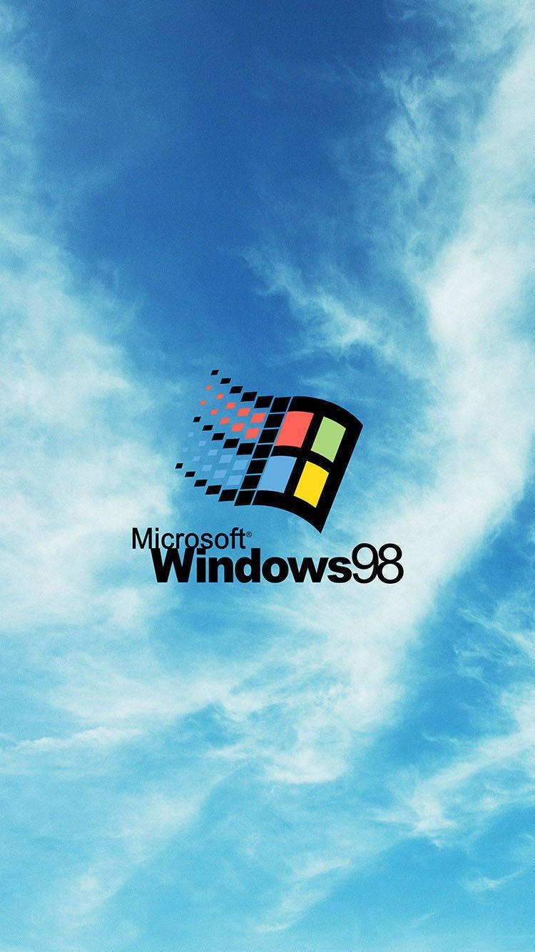 Windows98 Logotypen På Himlen. Wallpaper