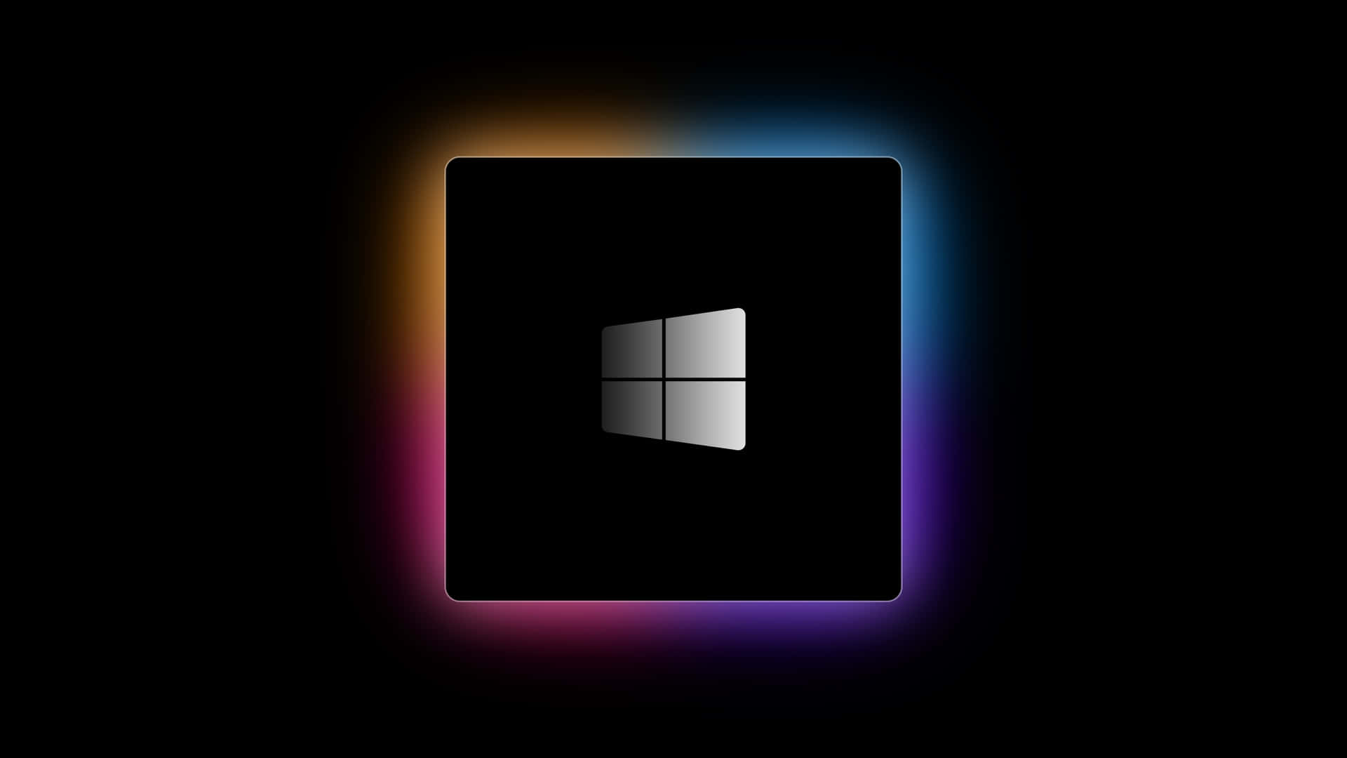Glowing Microsoft Windows With Black Background