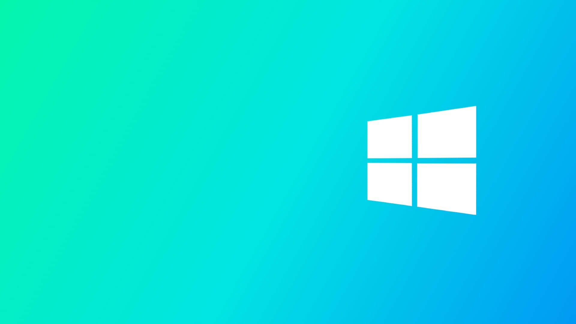 Windows 10 Logo With Cyan Gradient Background