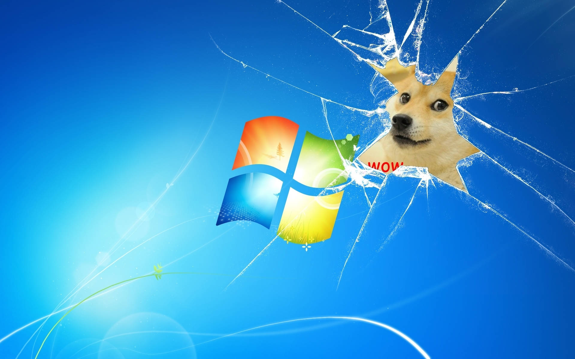 Windows Cracked Screen Doge Meme