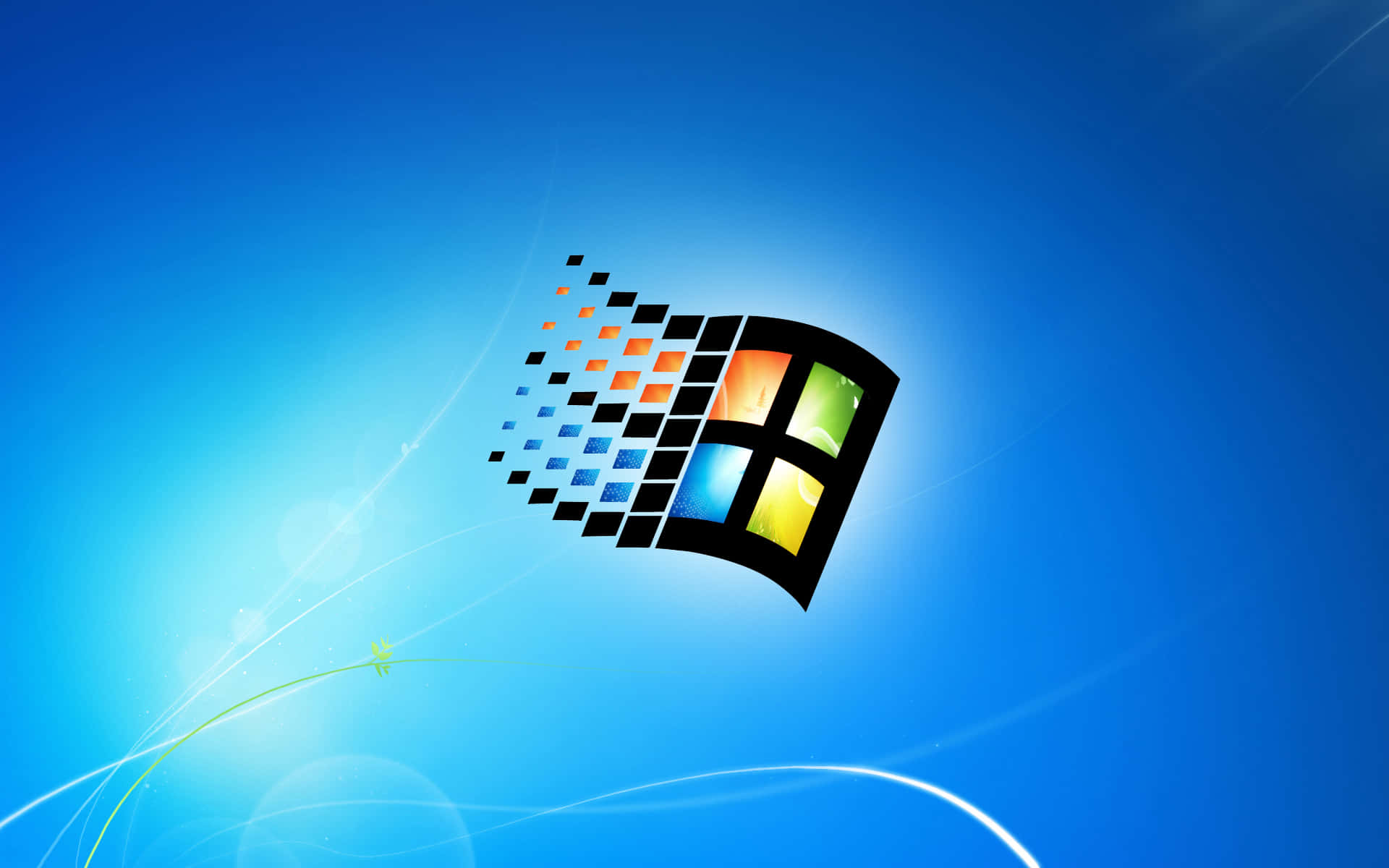 Taen Titt På Den Livfulla Windows Standardbakgrunden.