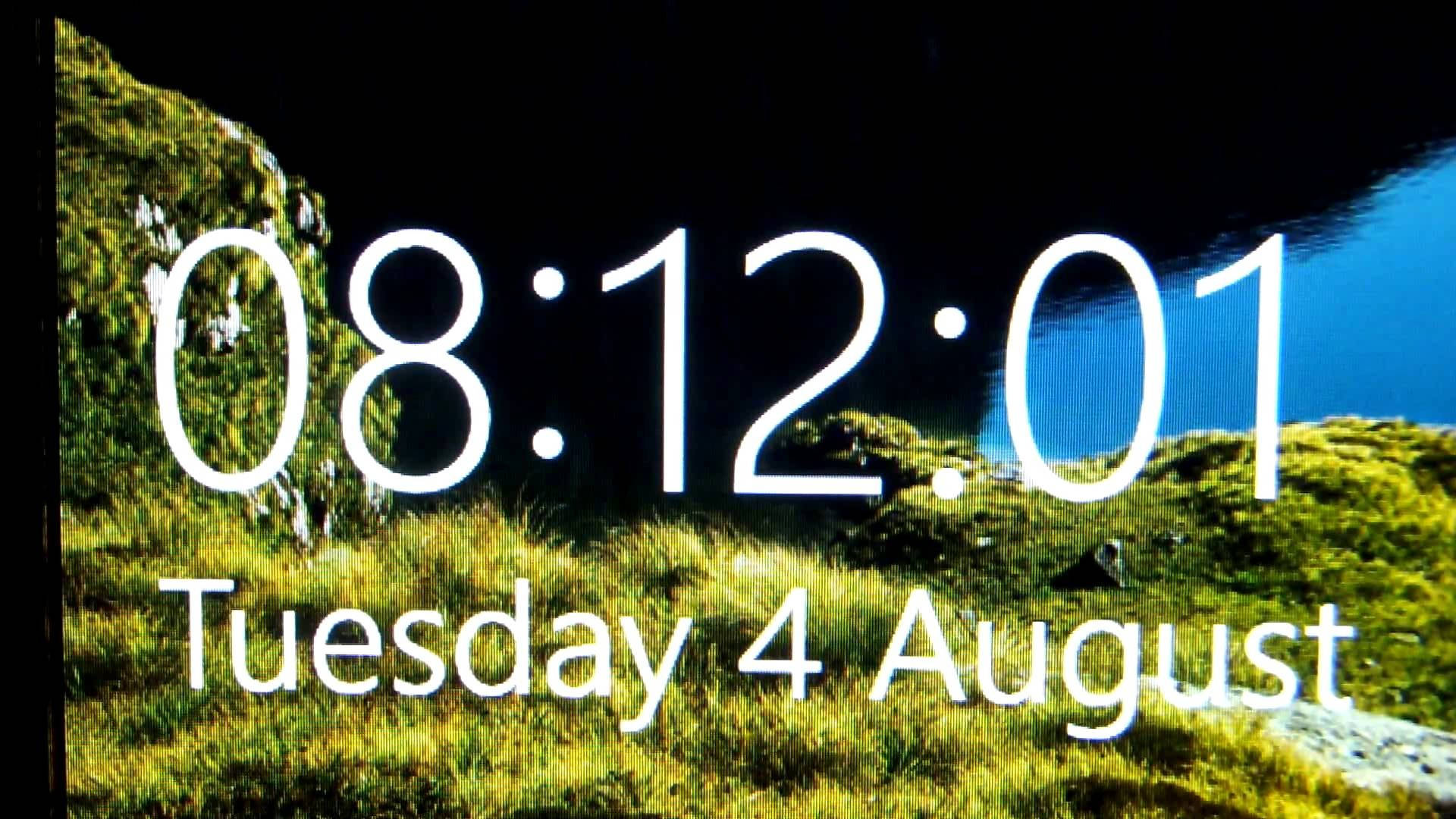 Windows Lock Screen Clock And Calendar Wallpaper
