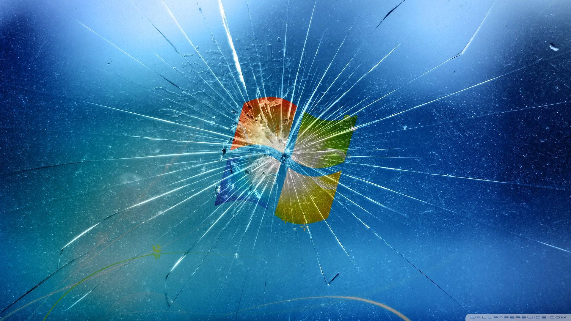 The Windows Logo Cracked Onscreen Wallpaper