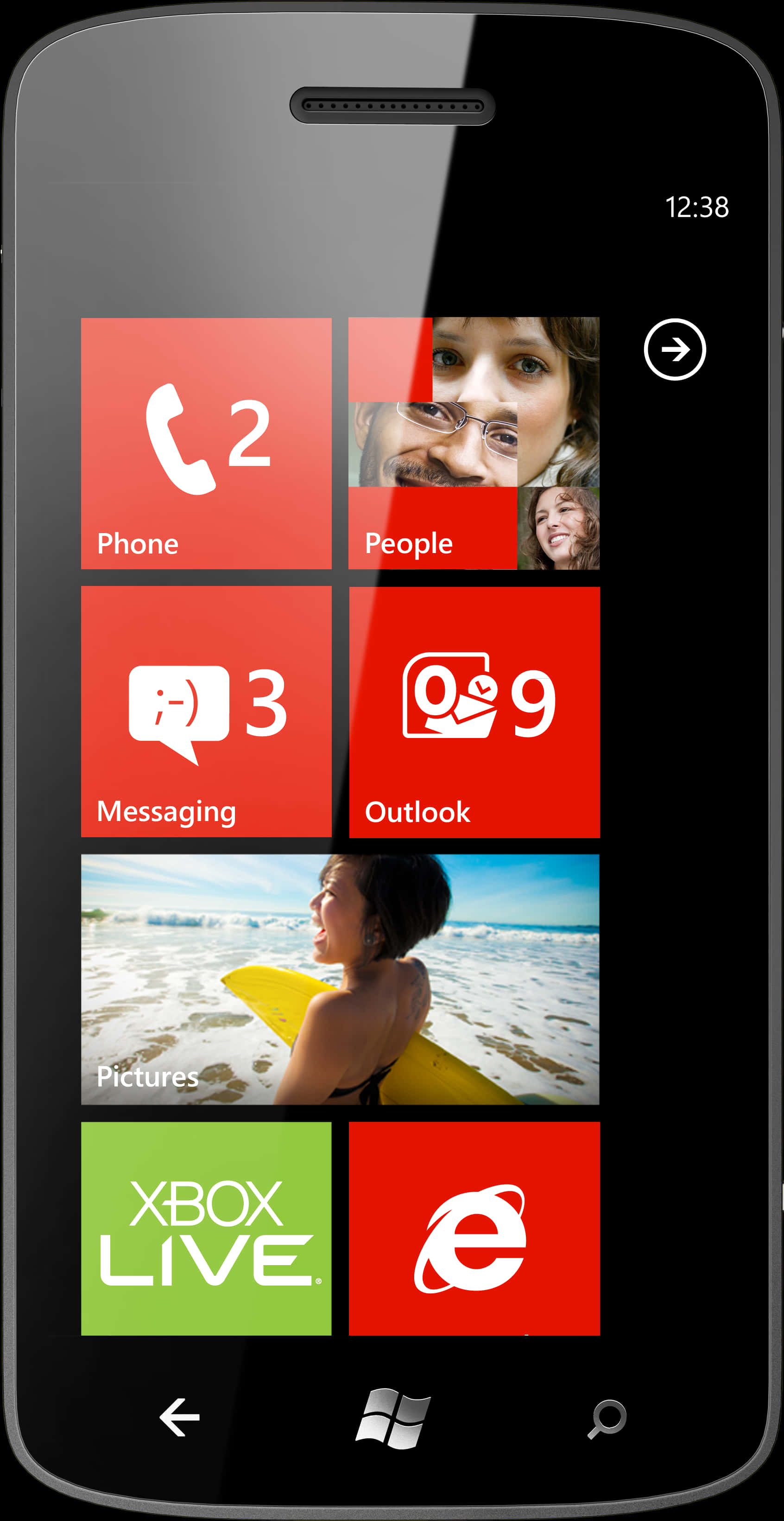 Windows Phone Interface Display PNG