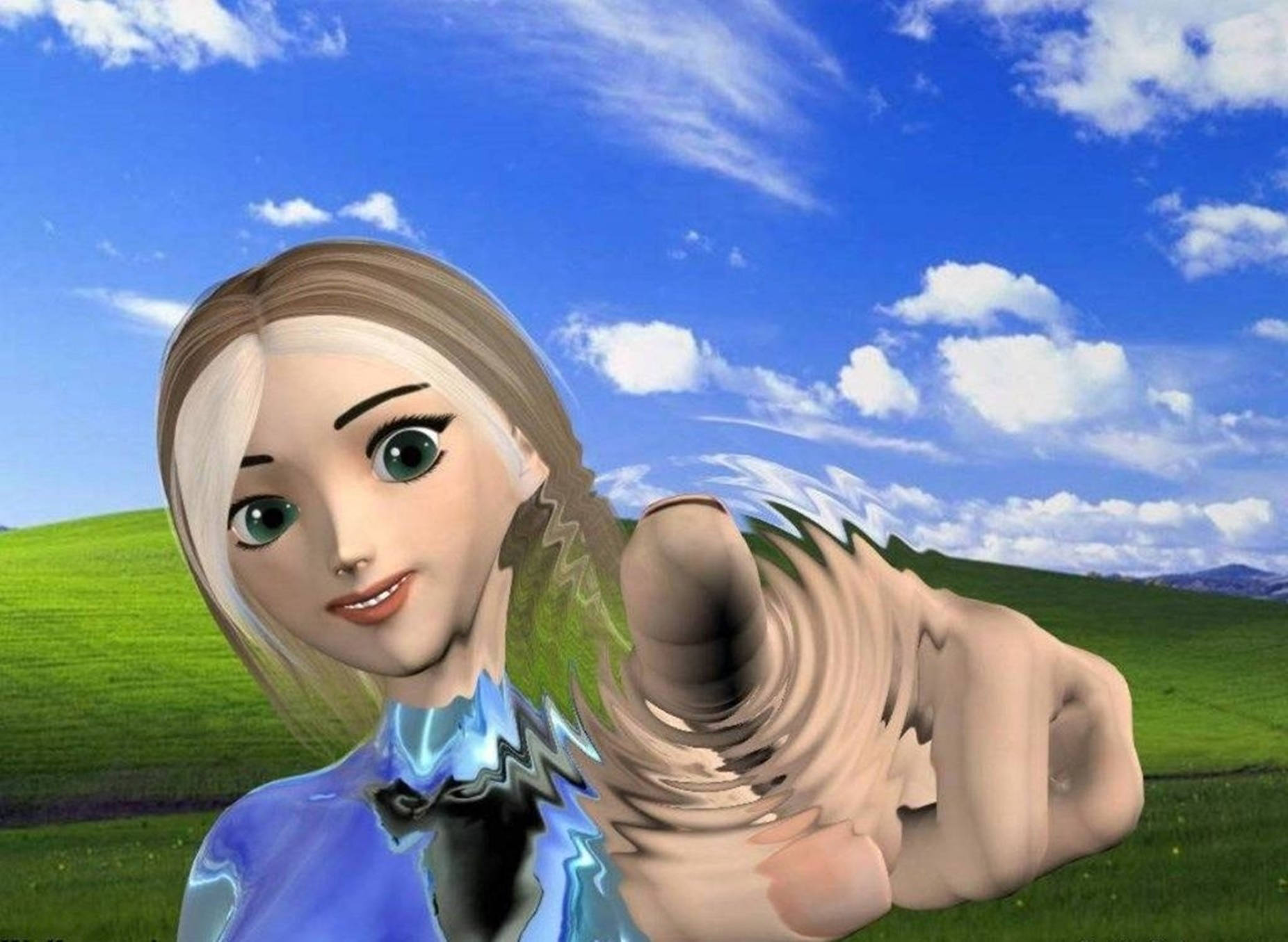 Windows Screen With Woman 3d Animation Picture