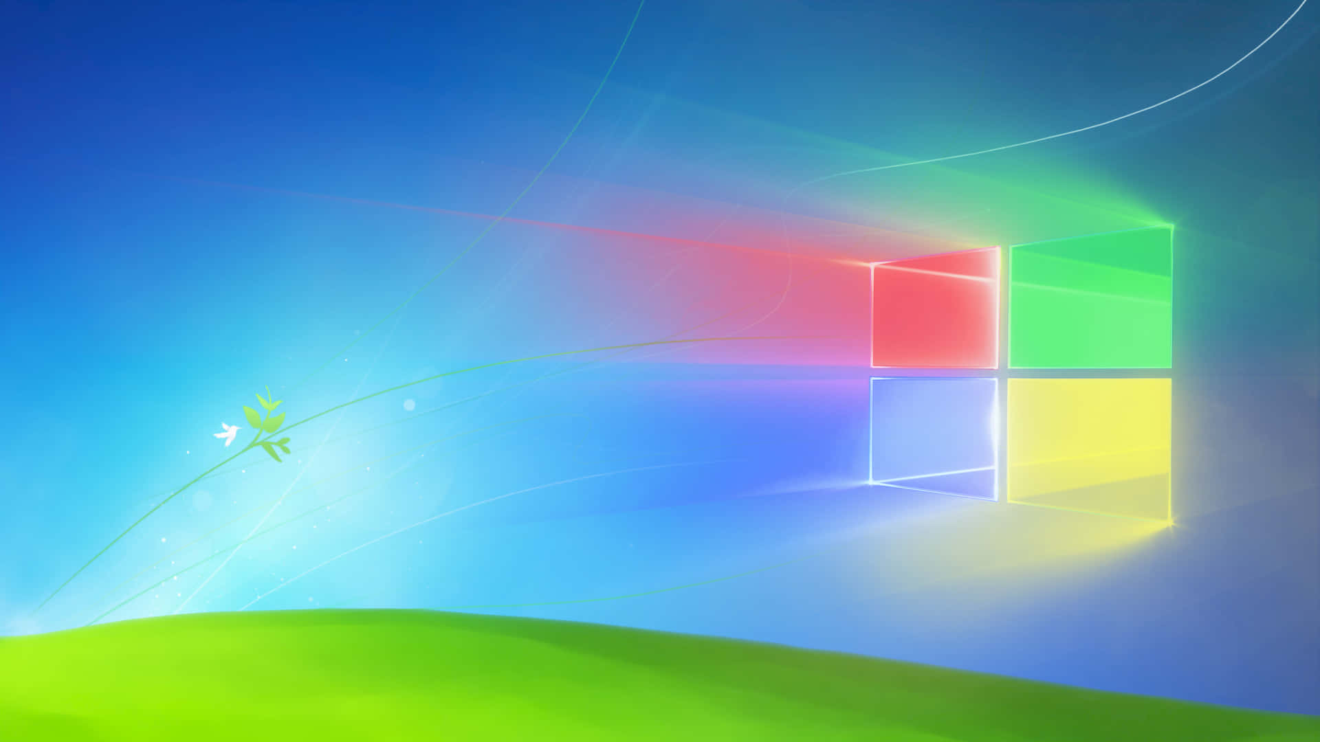 Billeder af Windows Vista glitre på den dybe blå tapet.