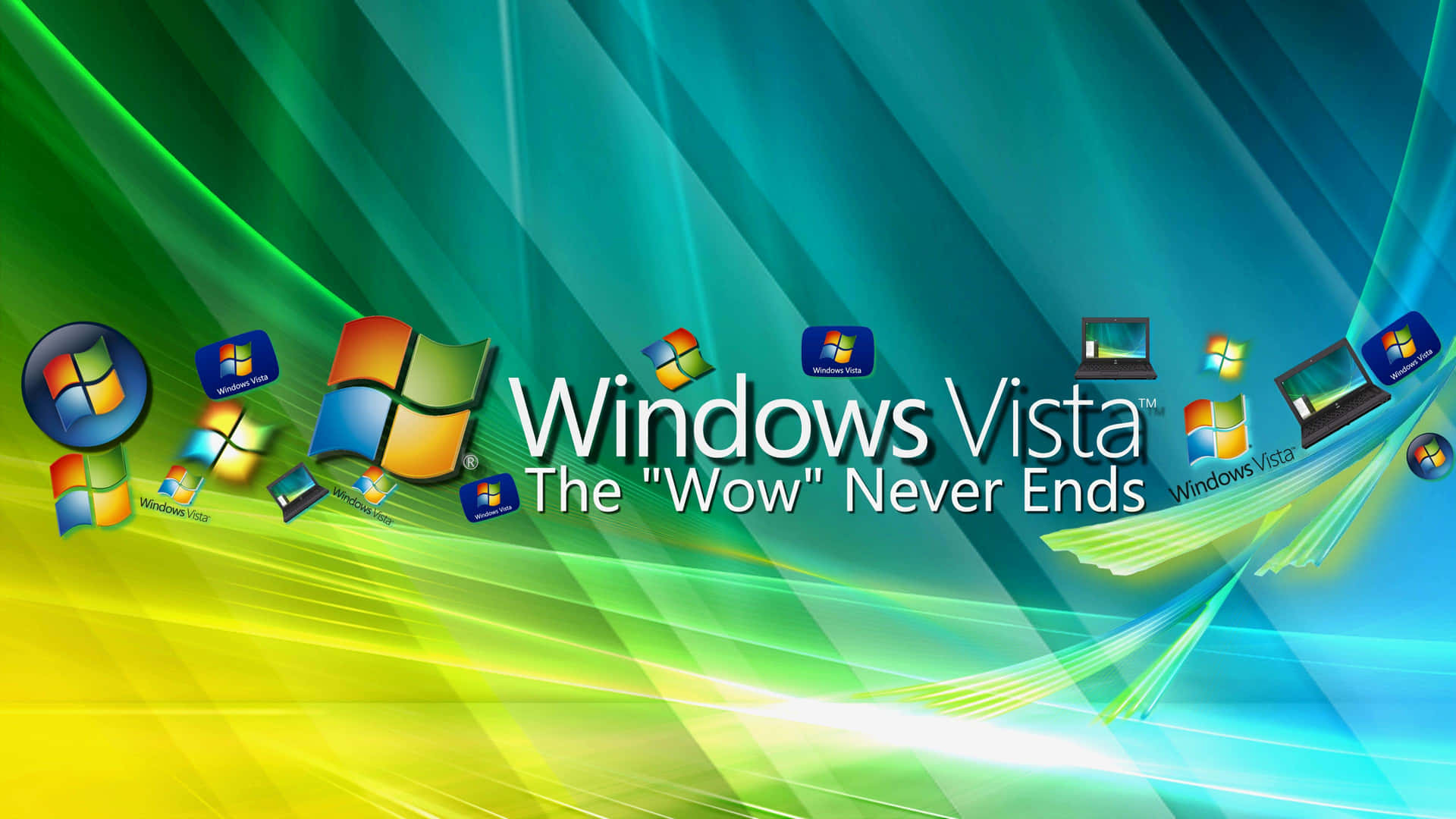 Windows Vista malerisk himmel med trækrone og runde skyer