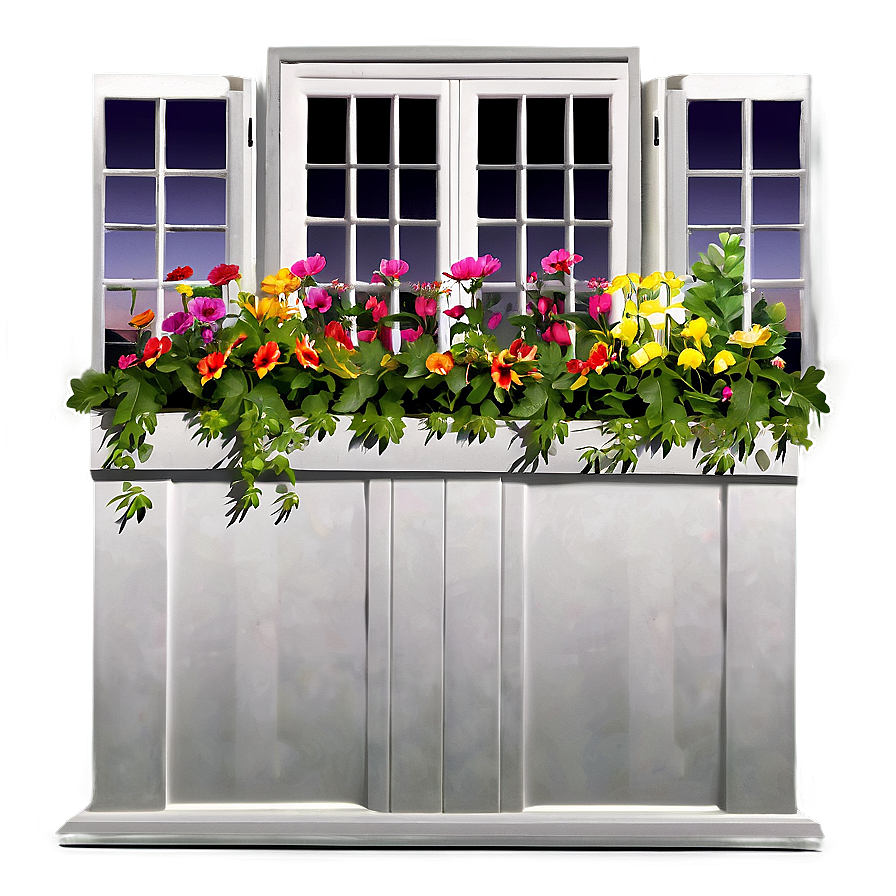 Windows With Flower Box Png 06112024 PNG