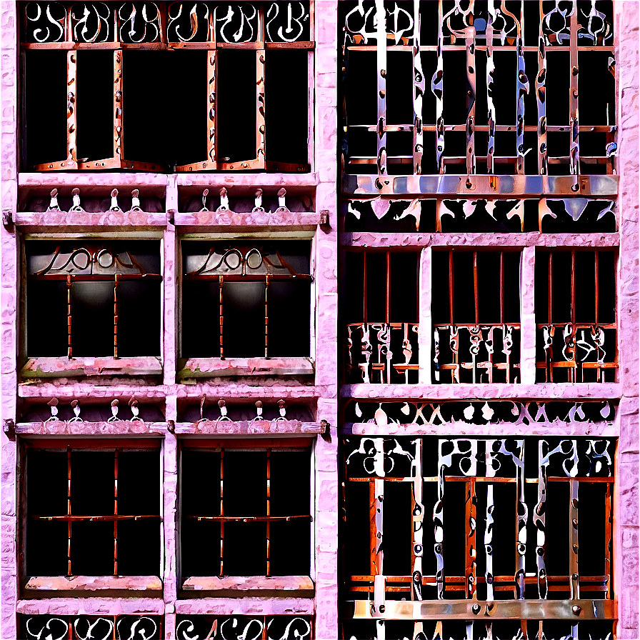 Windows With Metal Grills Png 06112024 PNG