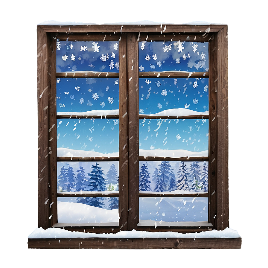 Windows With Snow Scene Png Ajf65 PNG