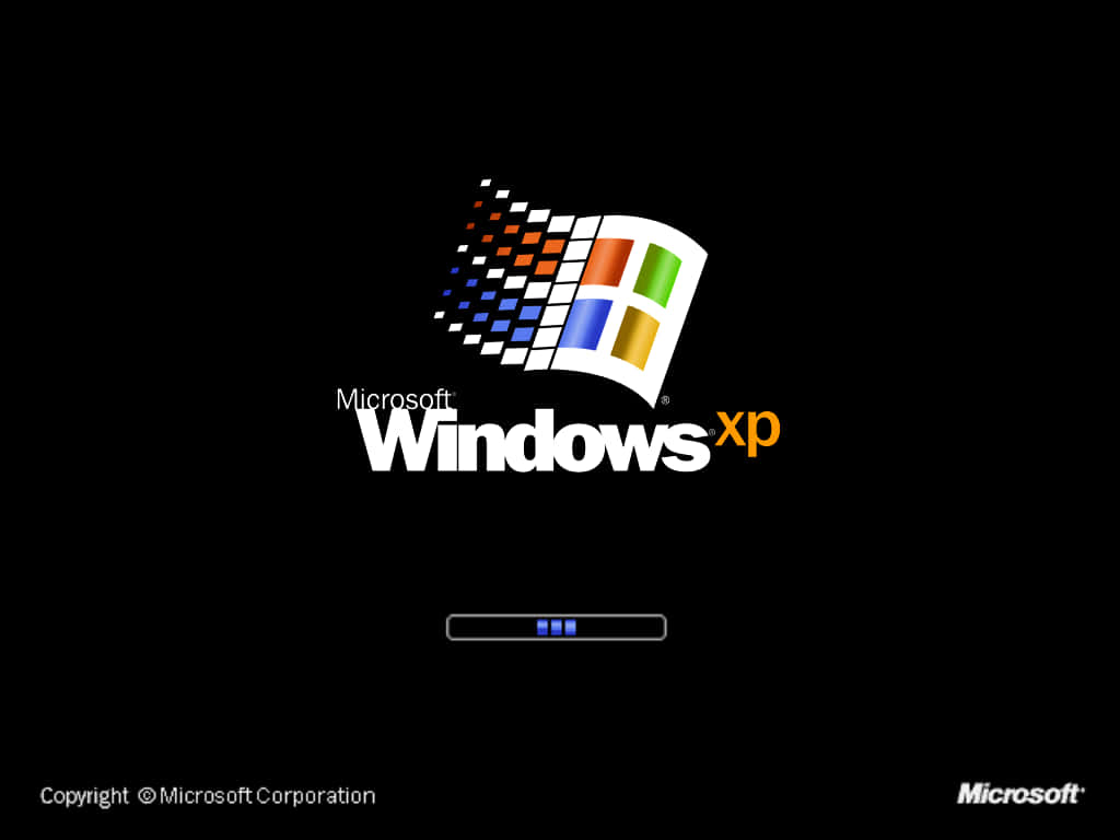 Windows Xp Logo On A Black Background Wallpaper