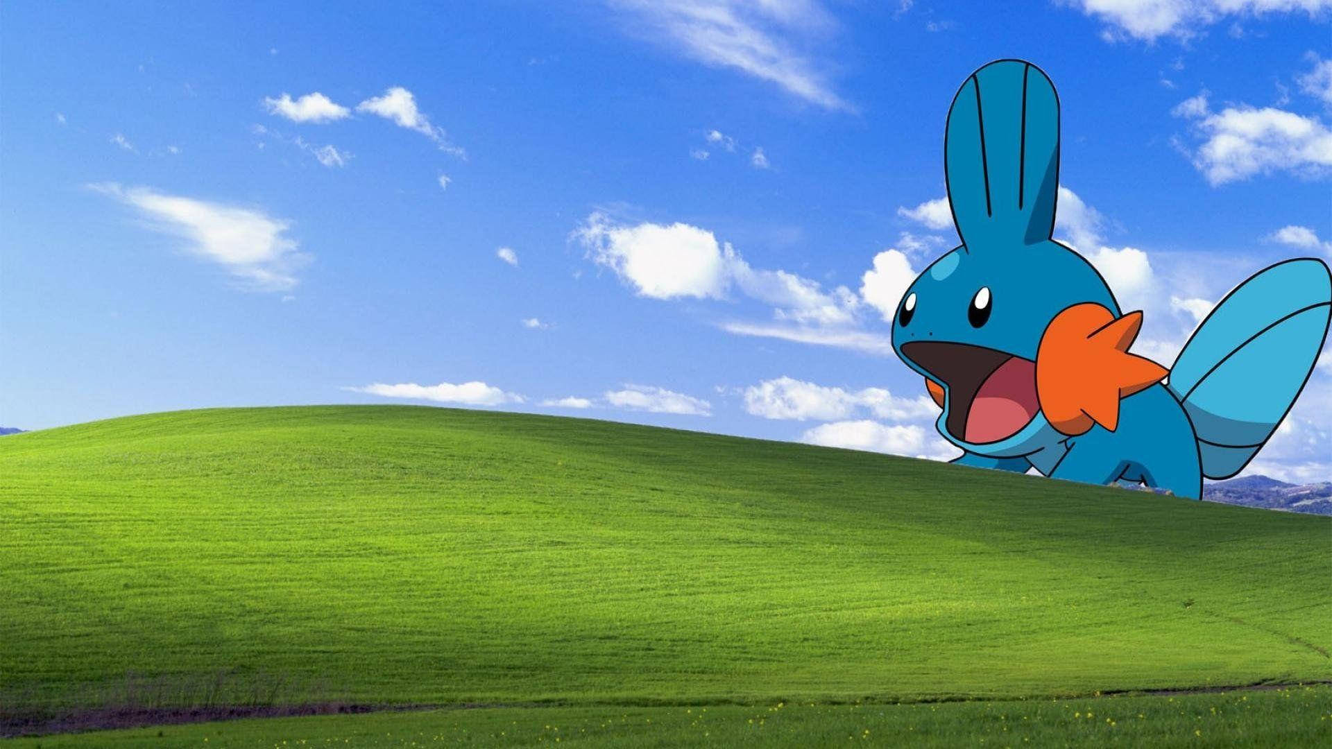 Windowsxp Mudkip Refers To A Computer Or Mobile Wallpaper That Features The Mudkip Character From The Pokémon Franchise With A Windows Xp Aesthetic. Fondo de pantalla