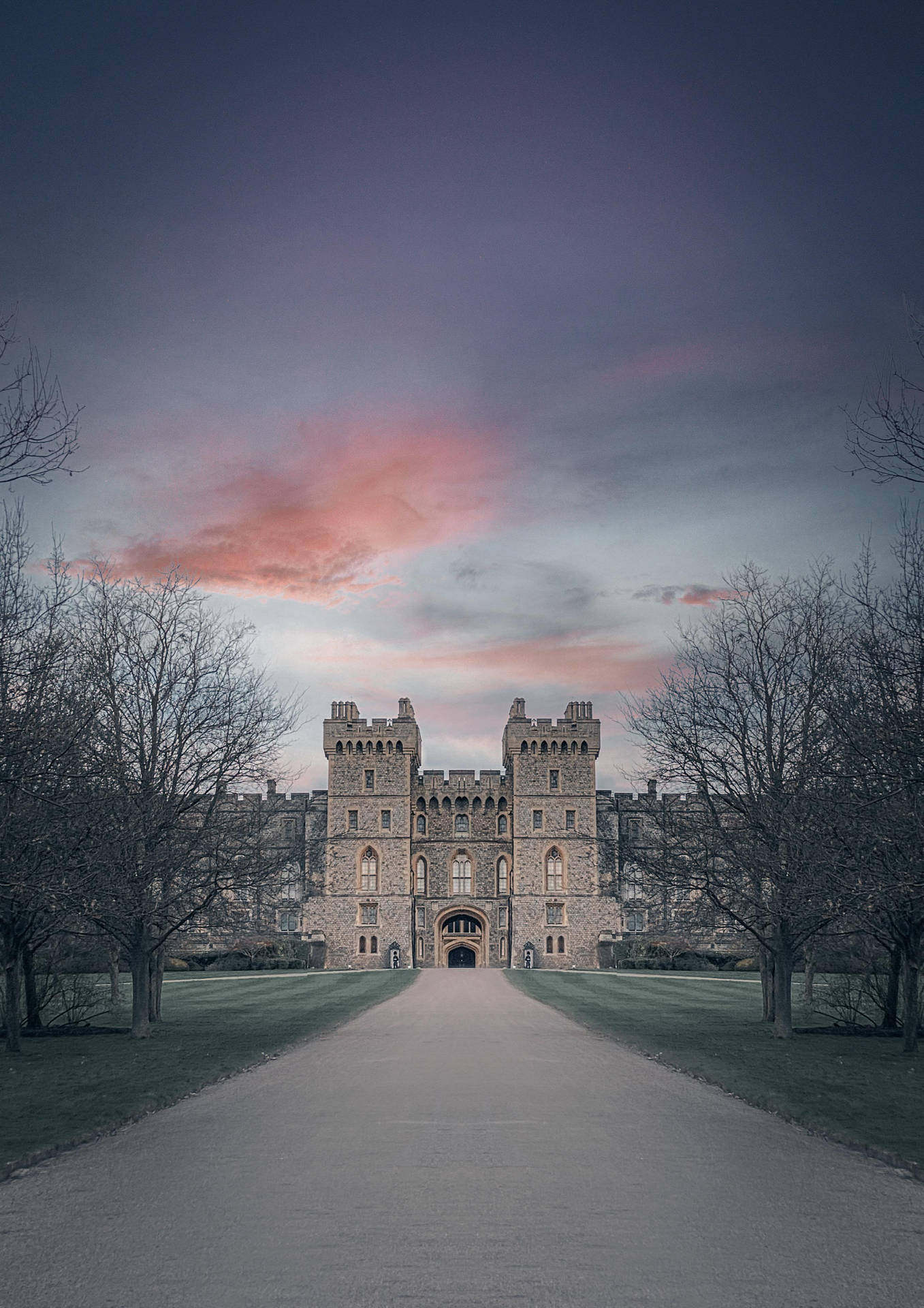 Windsor Castle In Winter Dead Trees Wallpaper
