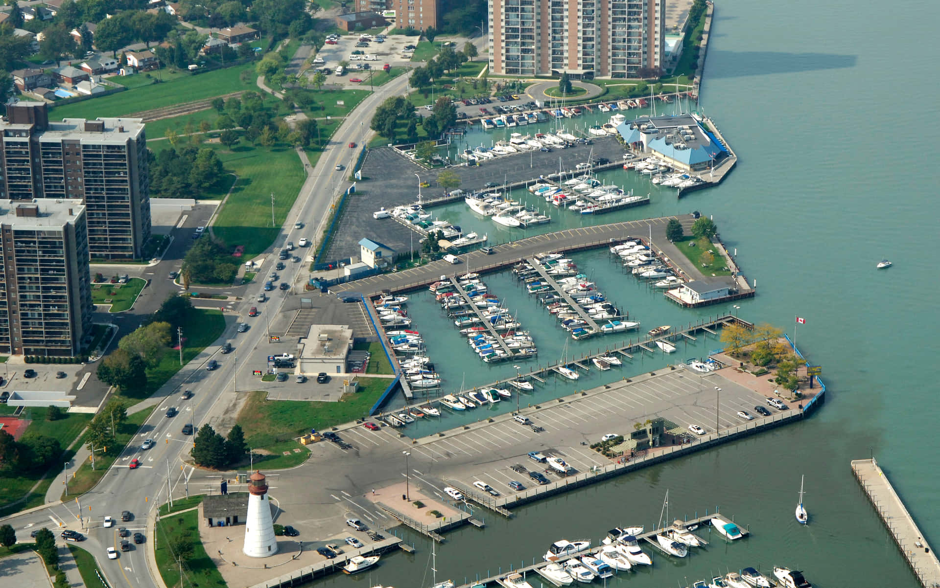 Windsor Waterfront Marina Aerial View Wallpaper