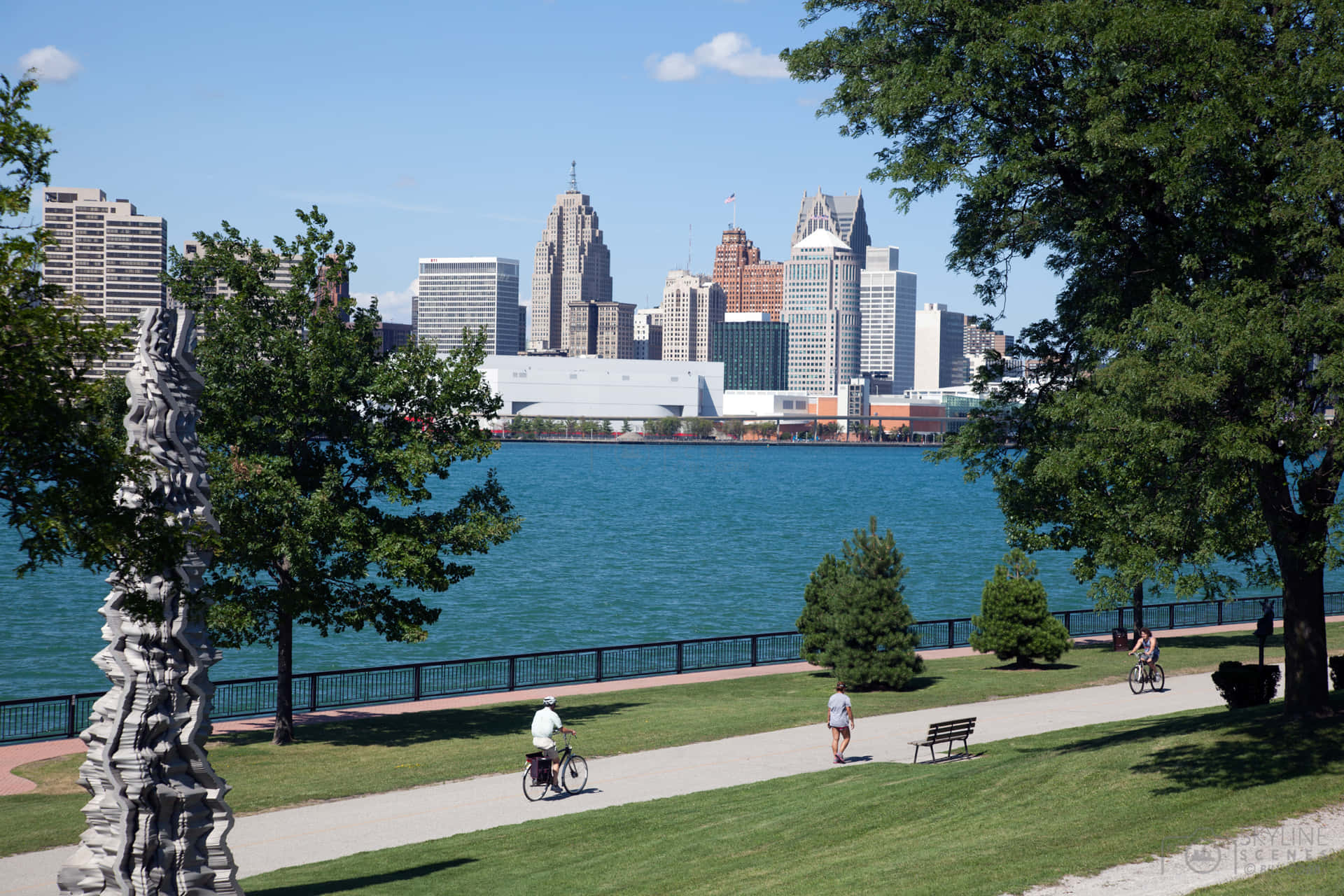 Windsor Waterfront Viewof Detroit Skyline Wallpaper