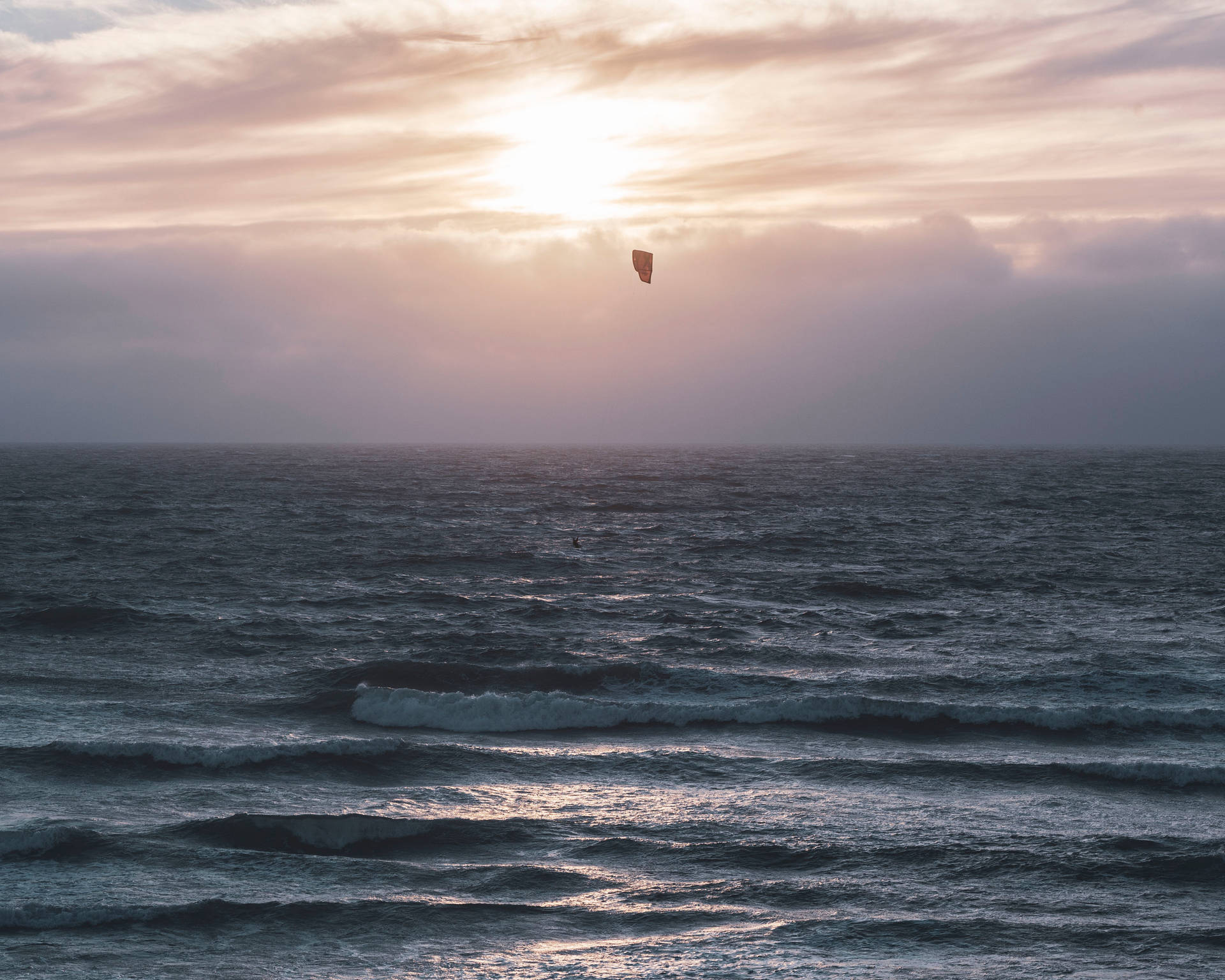 Windsurfing Parachute Sunset