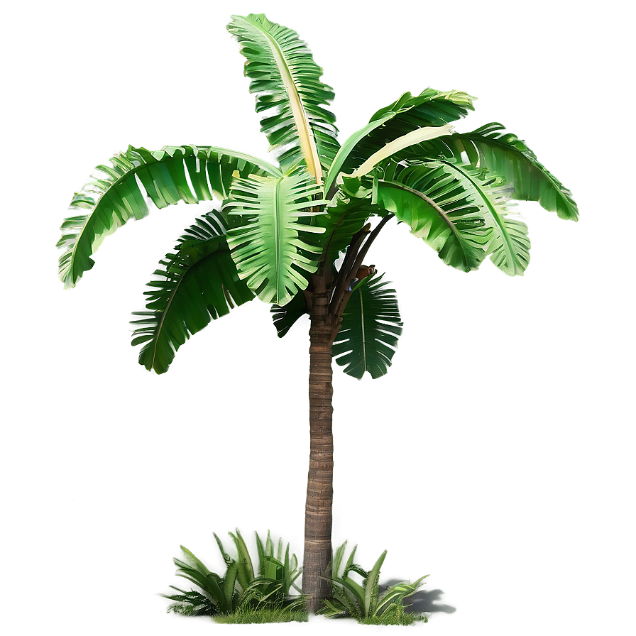 Windy Banana Tree Scene Png Gfo24 PNG