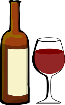 Wine Bottleand Glass Vector PNG
