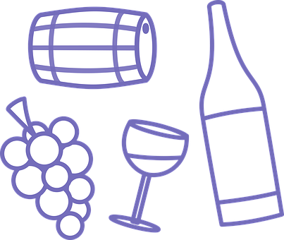 Wine Elements Vector Illustration PNG