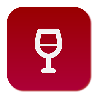 Wine Glass Icon Red Background PNG